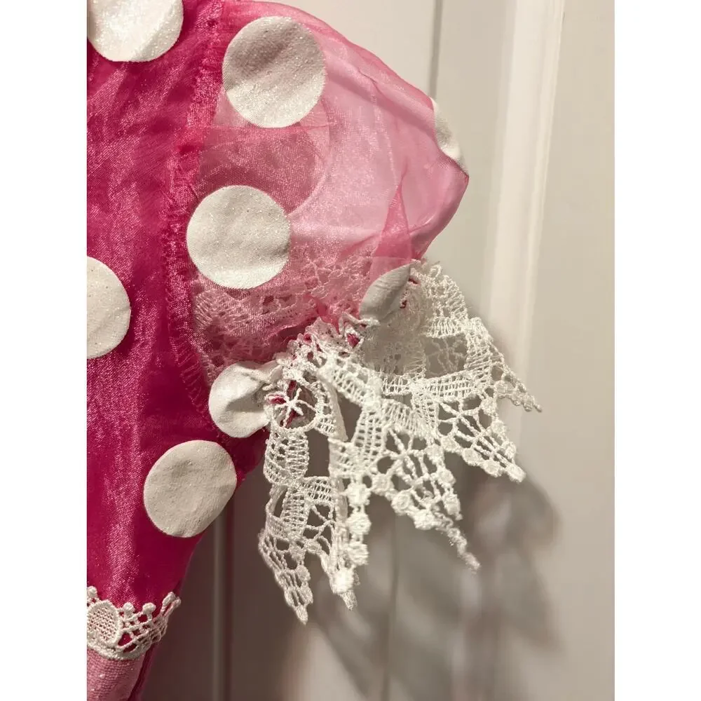 Disney Store Minnie Mouse Pink White Princess Dress Halloween Costume Size S 4-6 - Picture 3 of 11